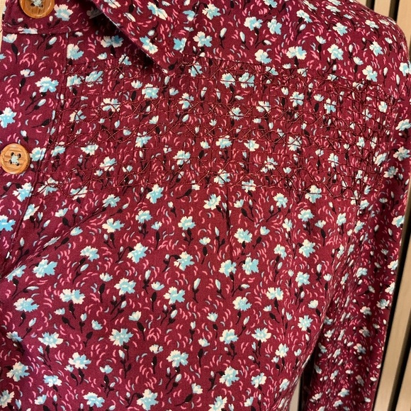 Anthropologie MAEVE Purple Floral Button-Down Shirt SZ 2 - Picture 3 of 6